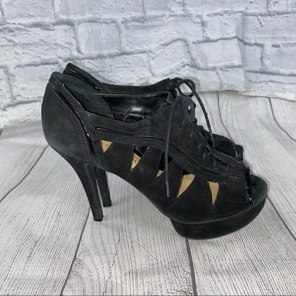 Gianni Bini open toe heeled booties black sz 7.5 women